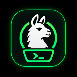 LlamaTray tray icon, server running (green)